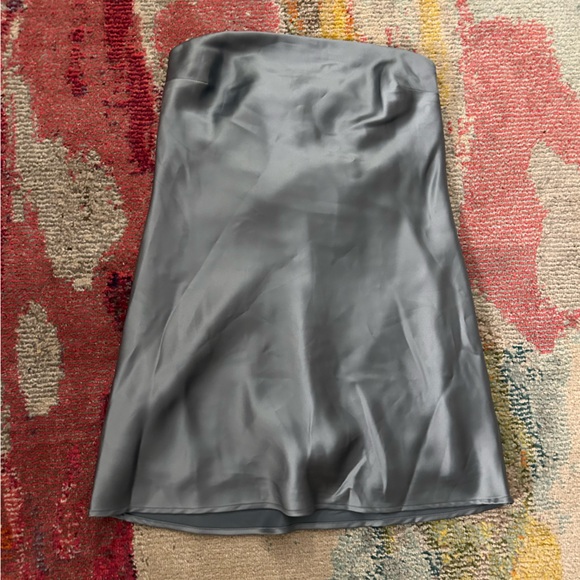 Wild Fable Slate Blue Satin Tube Mini Dress - Picture 4 of 8